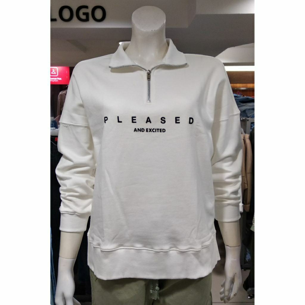 2 WARNA - Logo Jeans Original Sweater Zipper Wanita