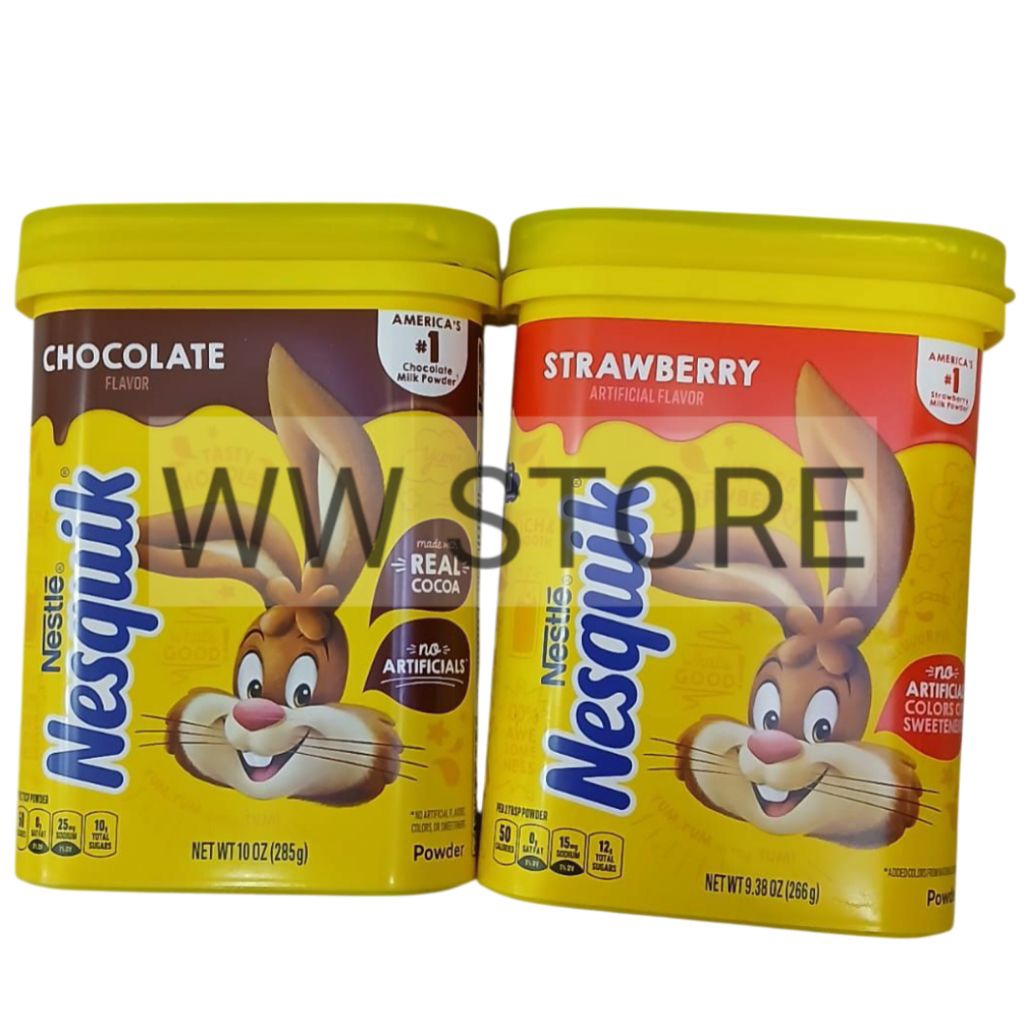 

Serbuk bubuk minuman coklat cokelat stroberi Nestle Nesquik Strawberry 266g / Chocolate 285g flavor