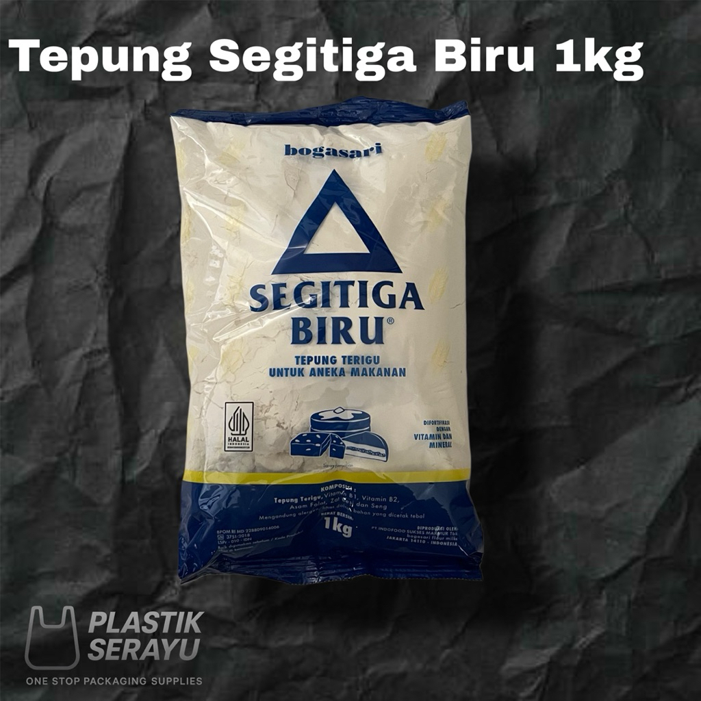 

Tepung Terigu Segitiga Biru Bogasari Kemasan 1kg - Tepung Terigu Kemasan Segitiga Biru premium 1 kg -