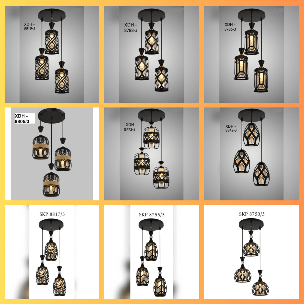 SL8817/8819/8842/8786/8772/8755/8750/9805/8788-3 LAMPU GANTUNG RUANG TAMU KLASIK RETRO PENDANT LAMP