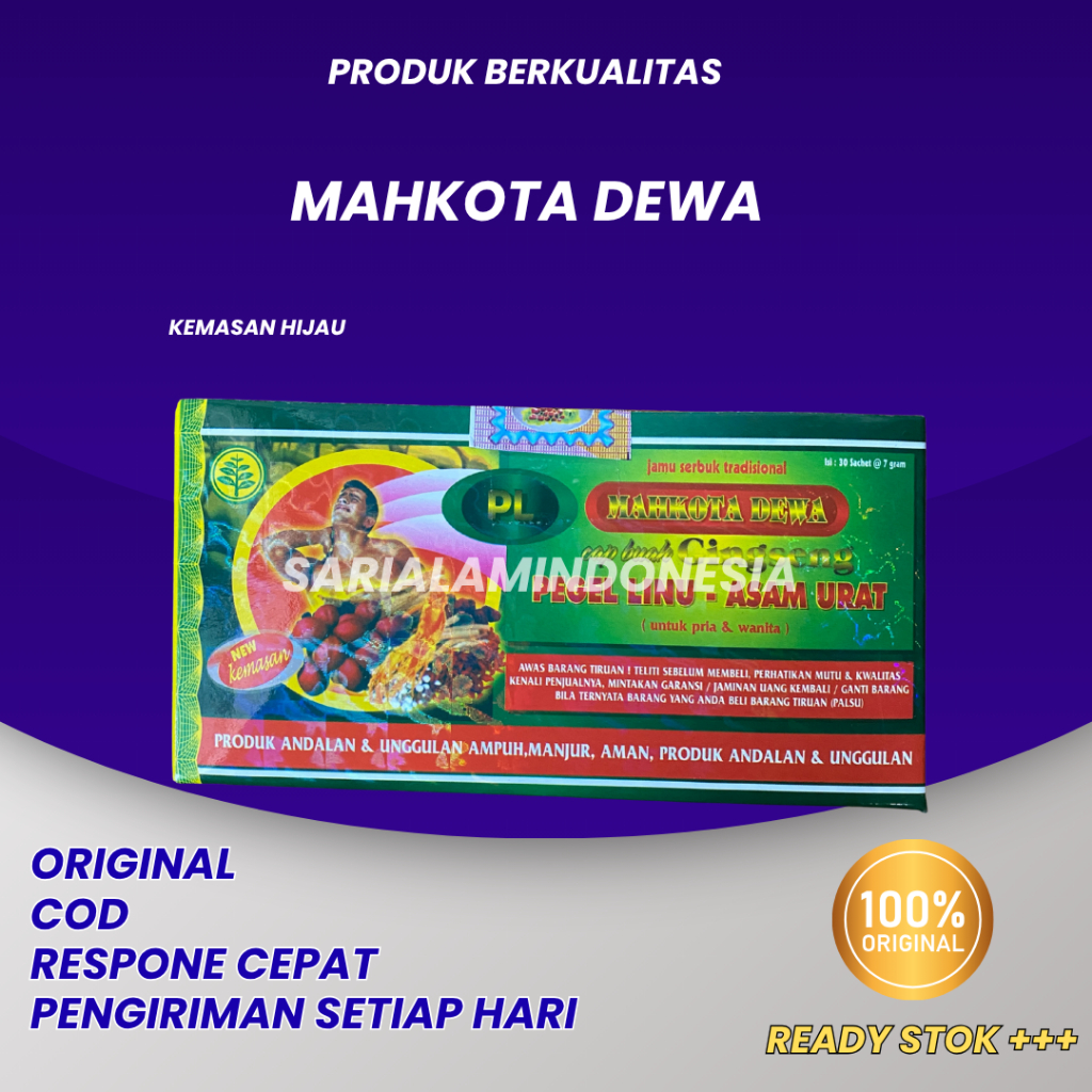 

Mahkota Dewa Hijau Serbuk Pegal Linu 100% Asli