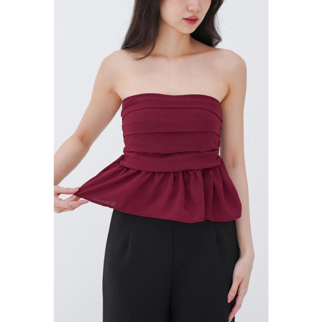 Nlabel.id  ivi top kemben off shoulder Tube top  crop kemben wanita
