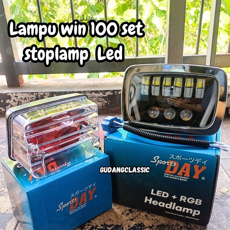 Lampu Depan DayLED Win100 / Win Old Fungsi Sein Headlamp LED Win100 Set Stoplamp Sportsday