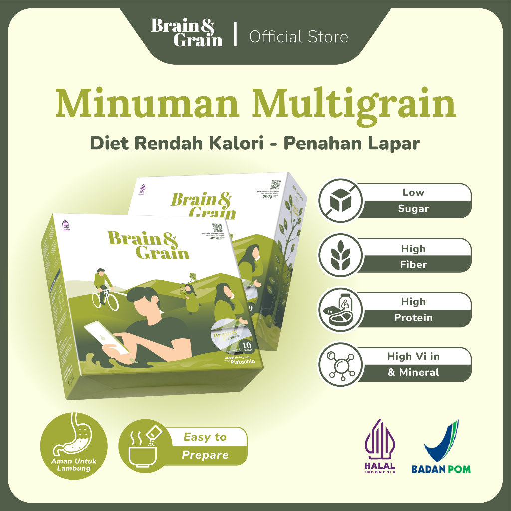 

Brain & Grain (Bundle) | Sereal Multigrain Diet | Minuman Sehat untuk Turun BB & Kenyang Lebih Lama