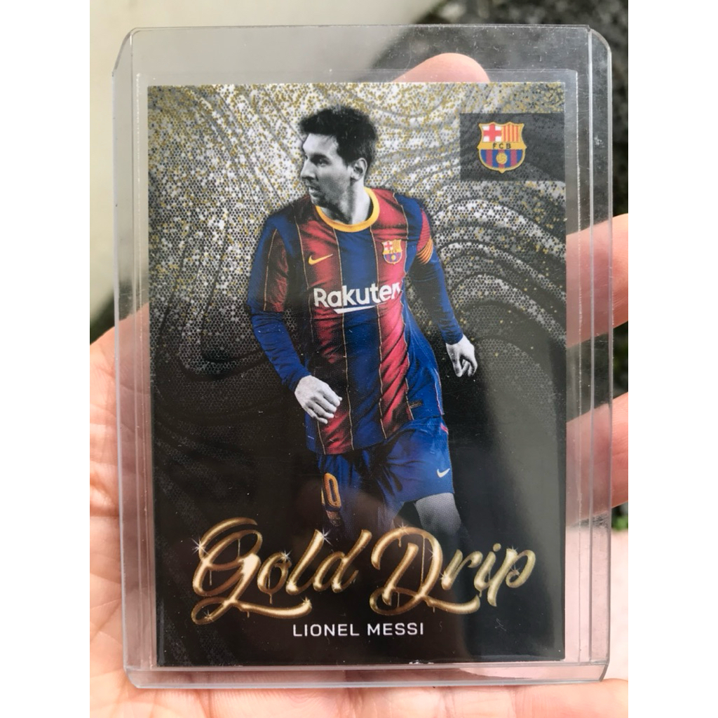 LIONEL MESSI GOLD DRIP BARCELONA KARTU TOPPS 2023