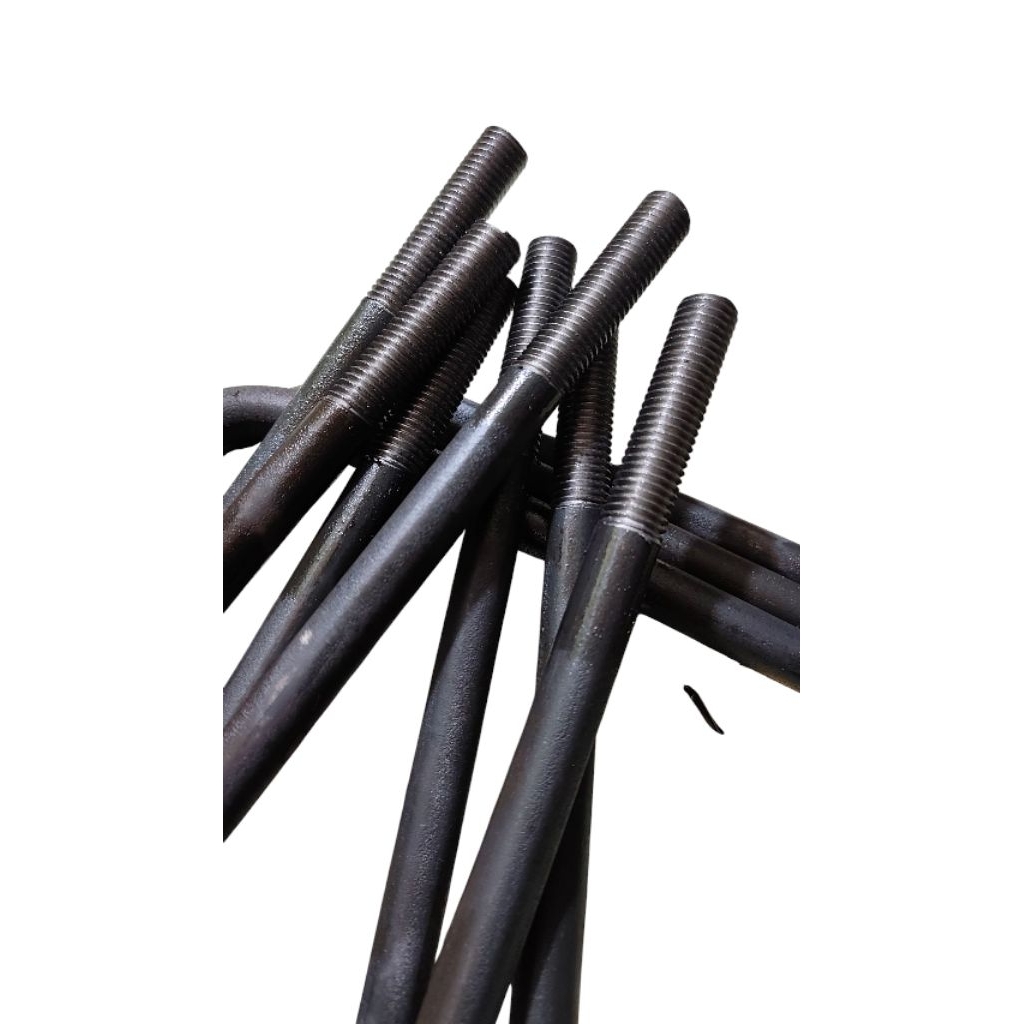 Angkur Baut 19mm (3/4") x 30cm x 10cm + 2mur & 1 ring | bahan beton - cocok buat pondasi tiang baja