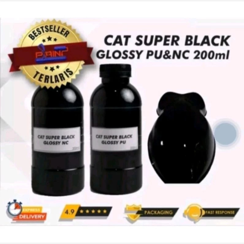 Cat Super Black Glossy PU NC / Cat Hitam Glossy 100ml 200ml 500ml