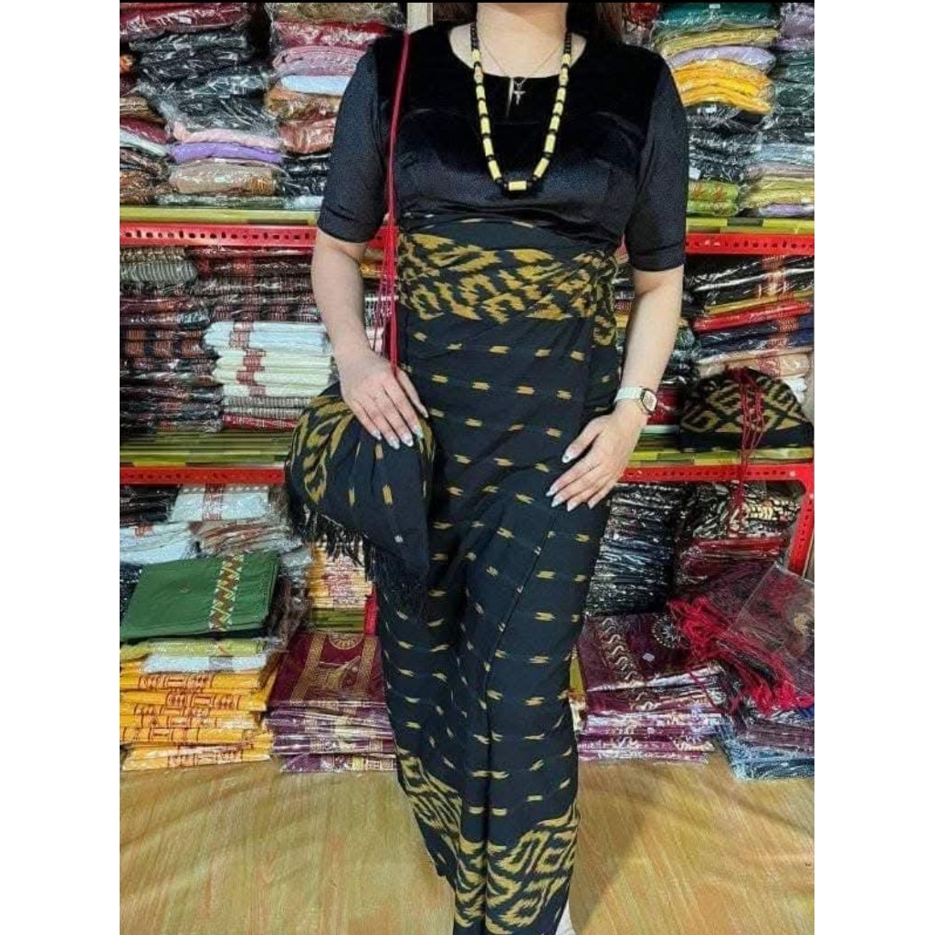 ONE SET BAJU ADAT TORAJA WARNA HITAM SARUNH TORAJA SEPUK TORAJA HITAM