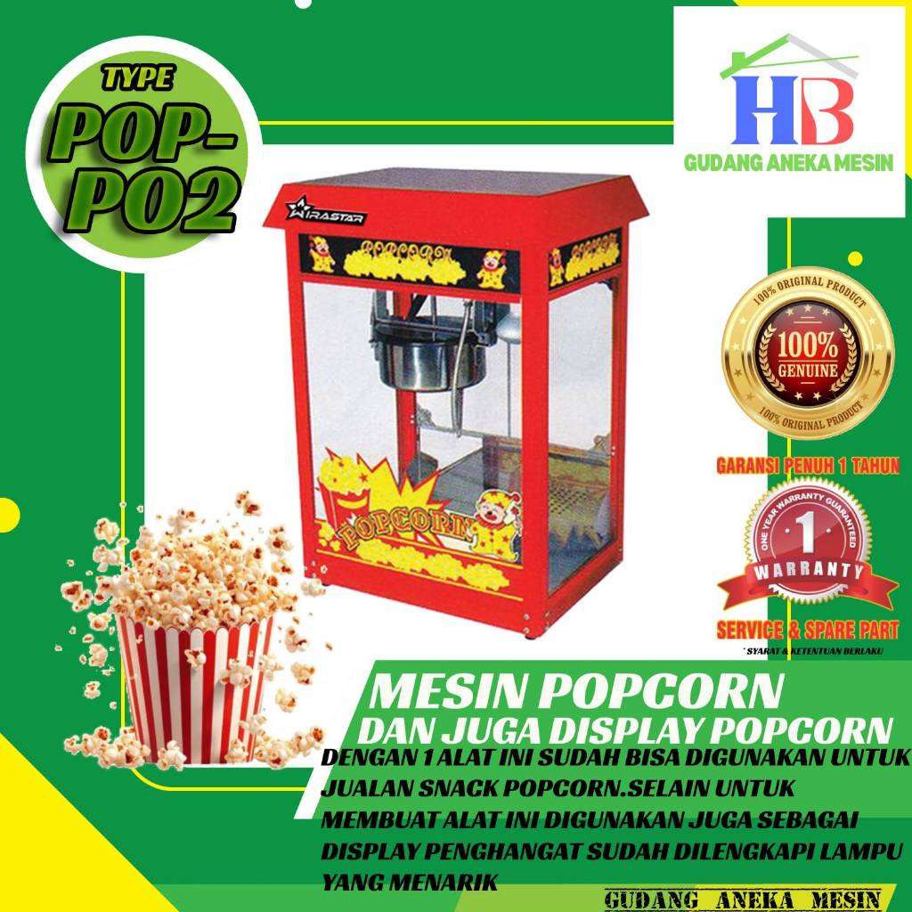 Mesin Popcorn Listrik Wirastar POP-PO2 Alat Pembuat Popcorn / Mesin Popcorn Listrik
