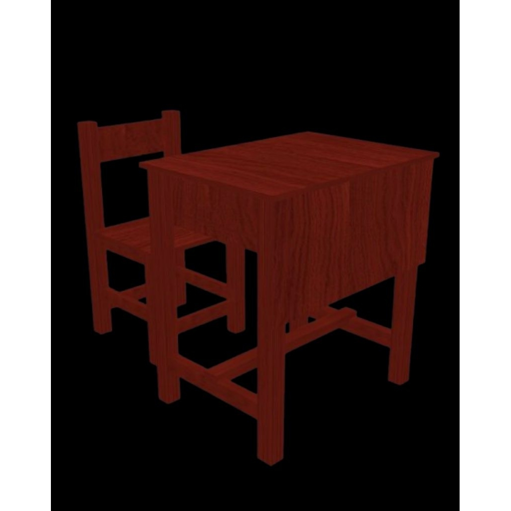 Meja Kursi Sekolah Kayu Knockdown