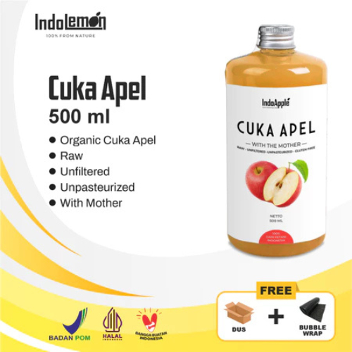 

IndoApple - Cuka Apel Original 500ml / Organik Apple Cider Vinegar With The Mother Untuk Diet Detox