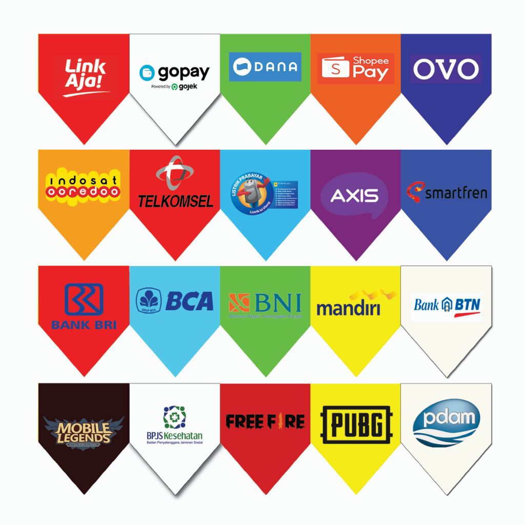 Spanduk Hiasan konter pulsa untung digantung