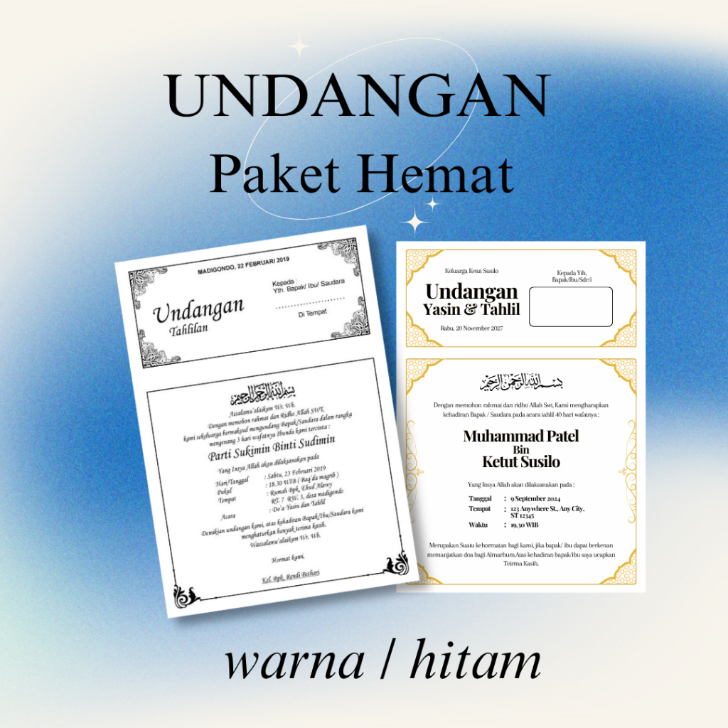 

Undangan Paket Hemat 1 KERTAS JADI BANYAK Murah Anti Ribet