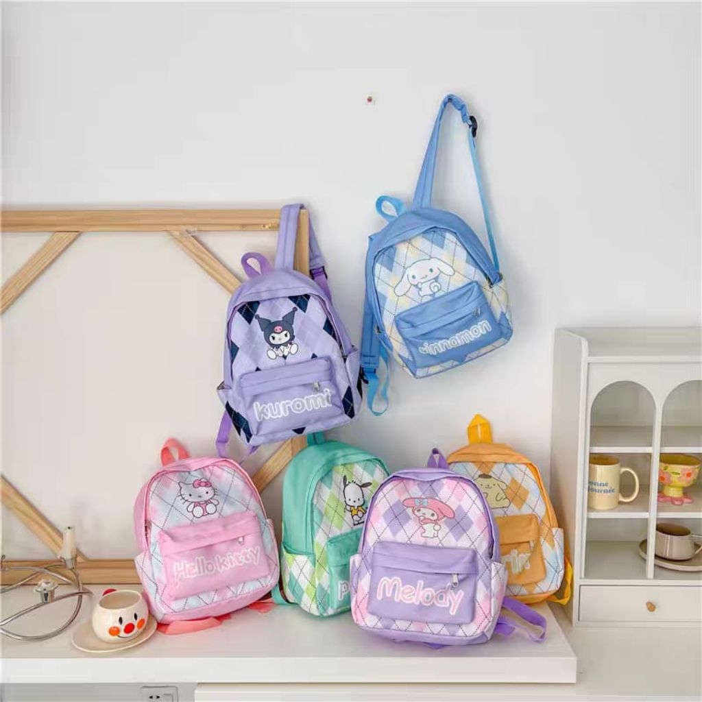 Tas Sekolah Import Anak TK SD Pompurin Hello Kitty Ransel Anak TK SD Cinnamoroll Tas Sekolah Import.