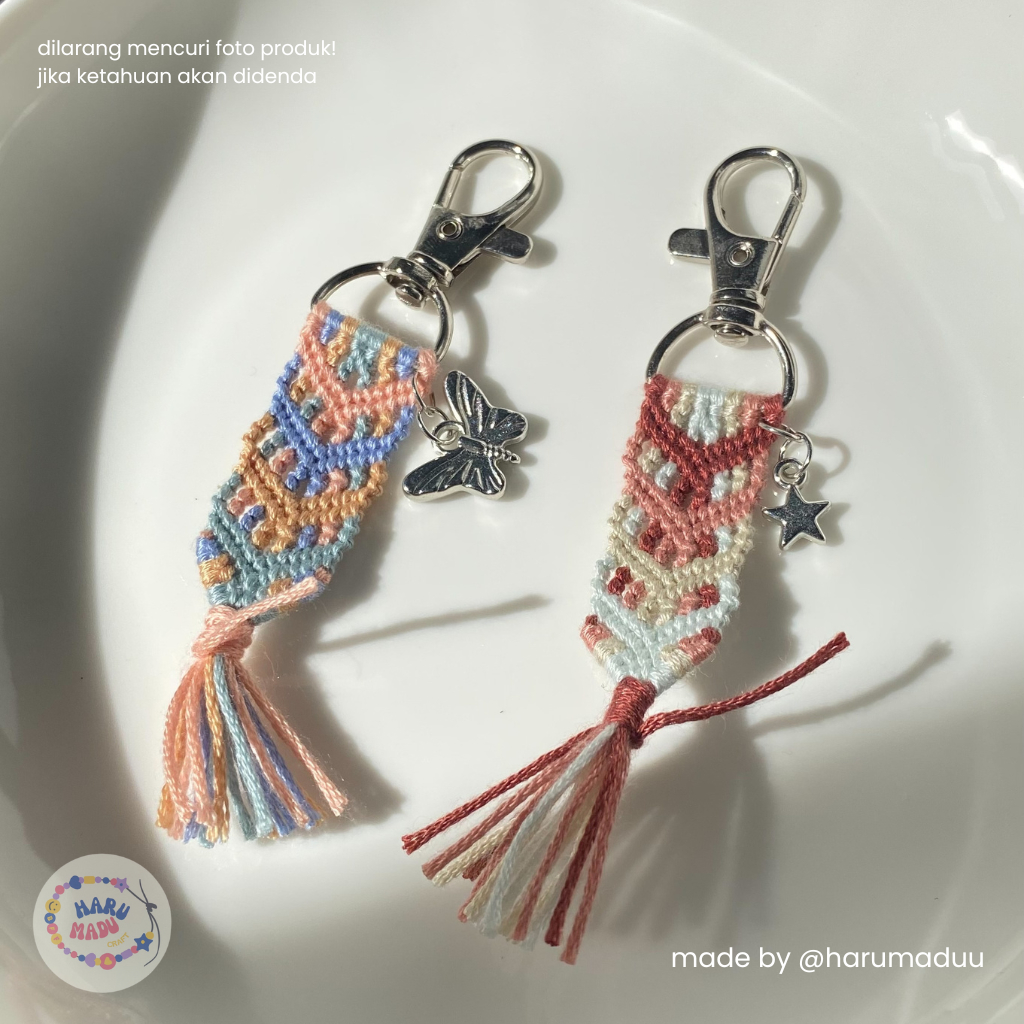 Nomar Charm | Gantungan Kunci Benang Sulam dan Charm | Bisa grosir untuk sovenir souvenir wedding pe