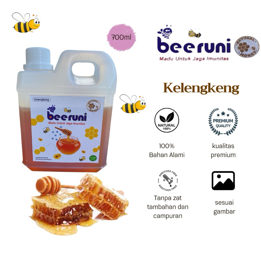 

Madu murni asli 100% kelengkeng 700ml - beeruni