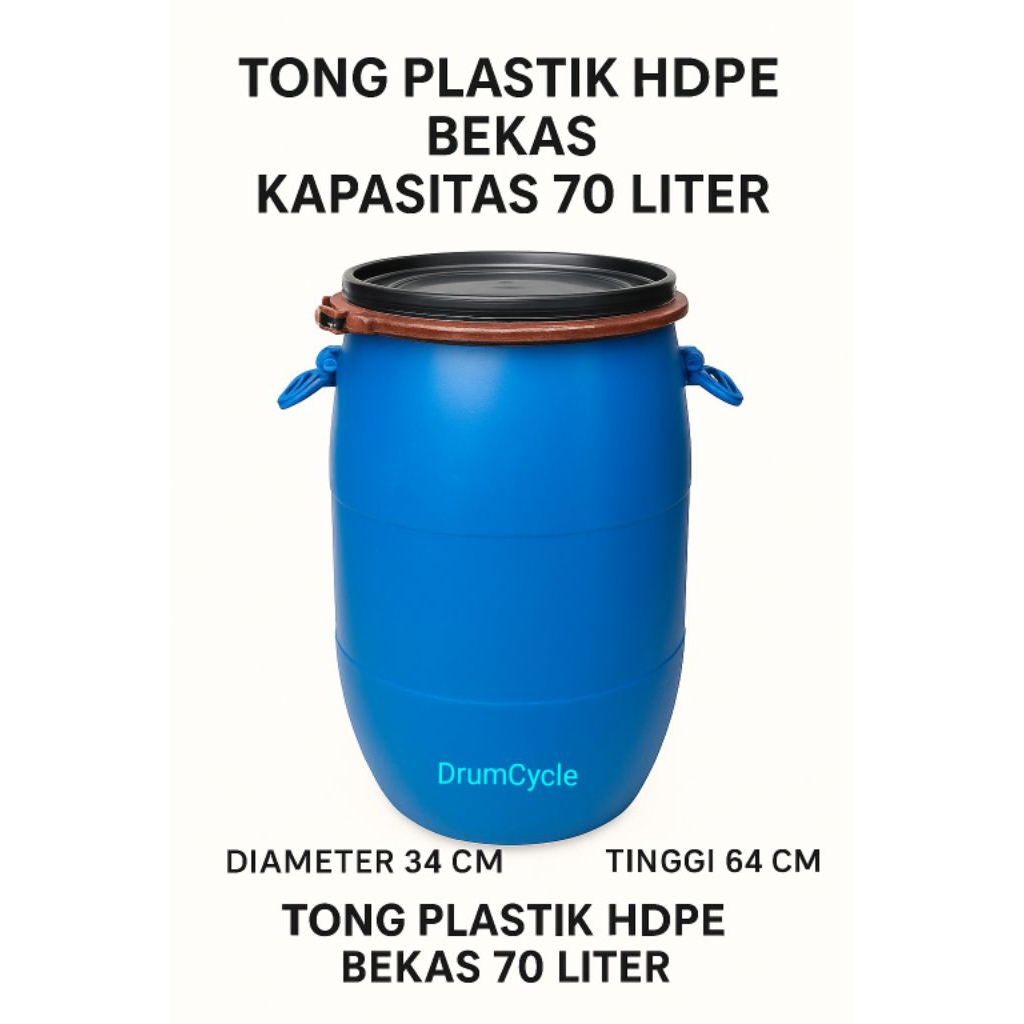 Tong Plastik HDPE Bekas Kapasitas 70 Liter