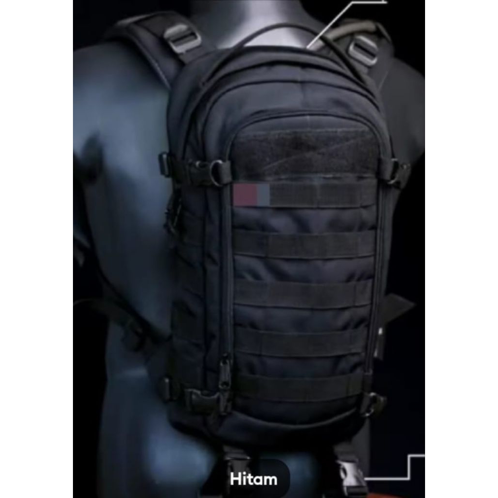 Tas ransel TNI POLRI - Tas tactical army - backpack hydropack  - Tas punggung warna hitam