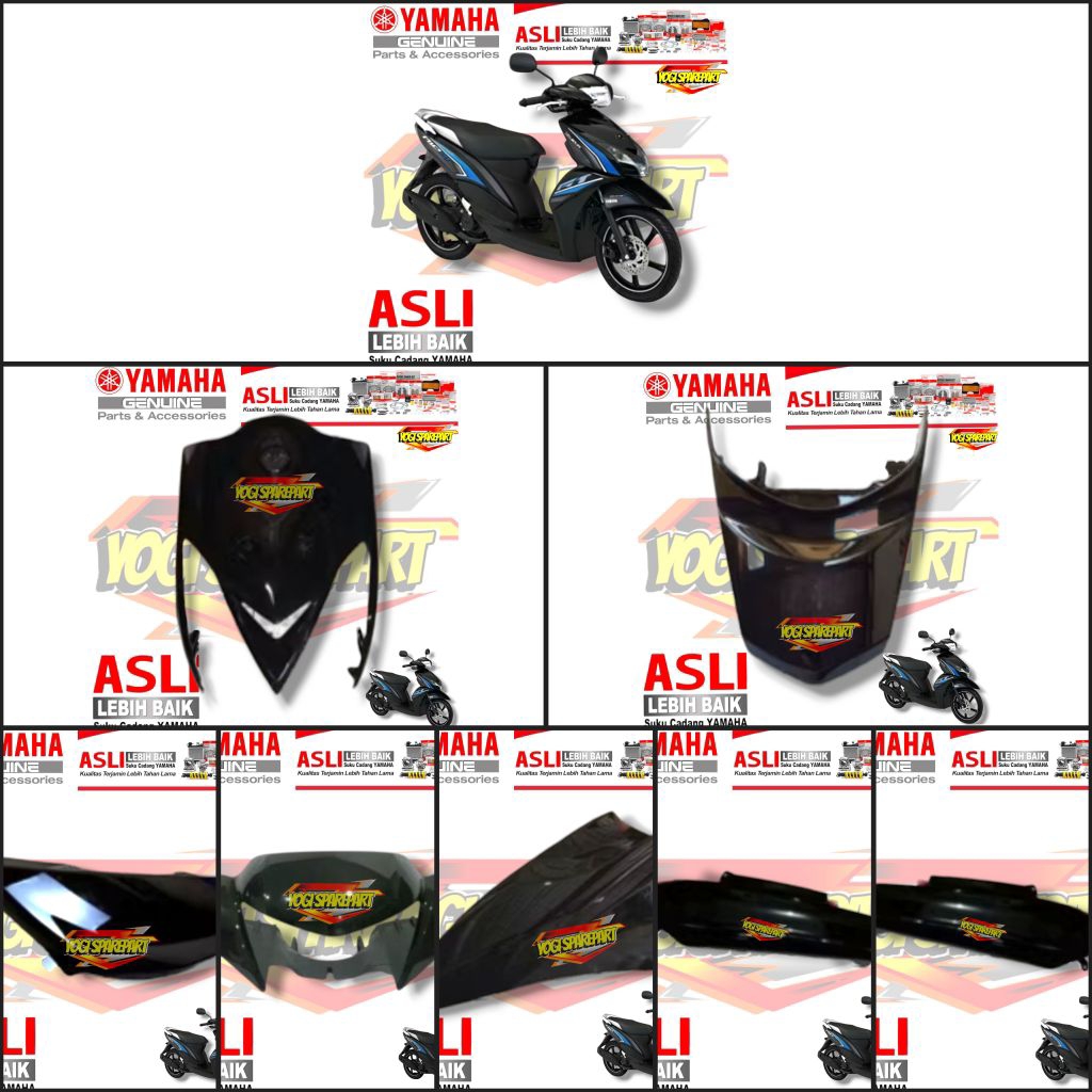 BODY HALUS FULL SET MIO GT 115 HITAM ORIGINAL YAMAHA VARIAN