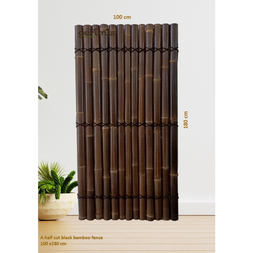 pagar bambu belah hitam