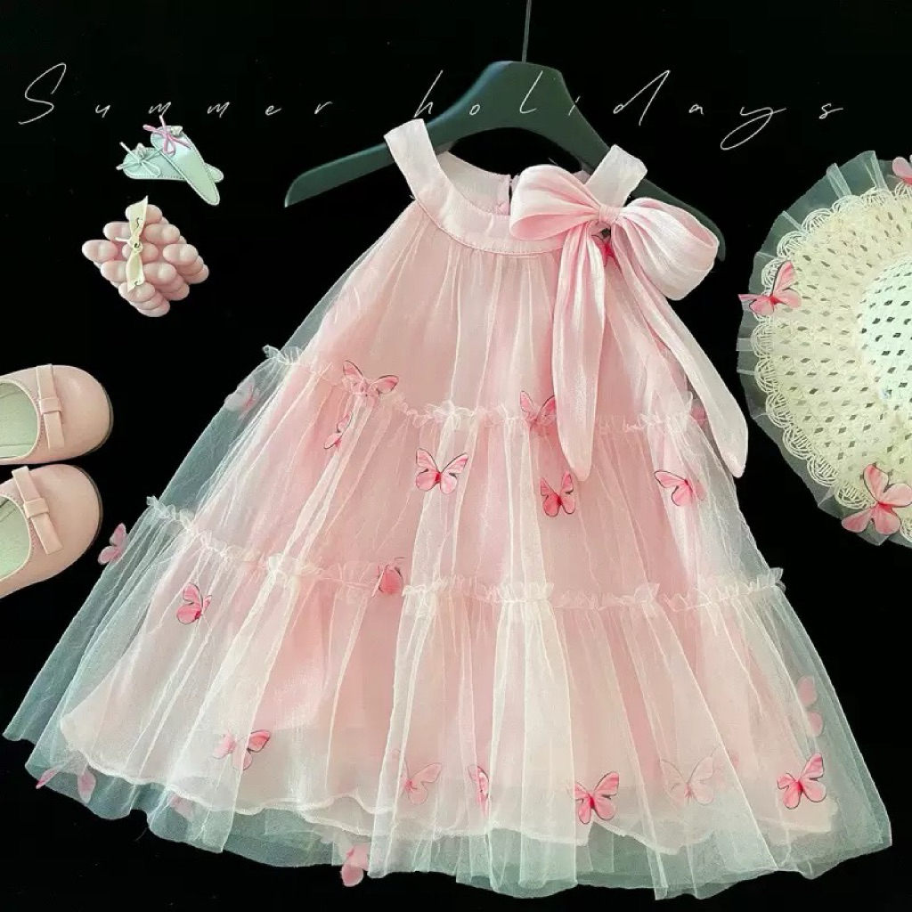 Beatrice Pink Dress/ Dress Anak Perempuan/ Baju Anak Perempuan/ Dress Pesta Anak Perempuan