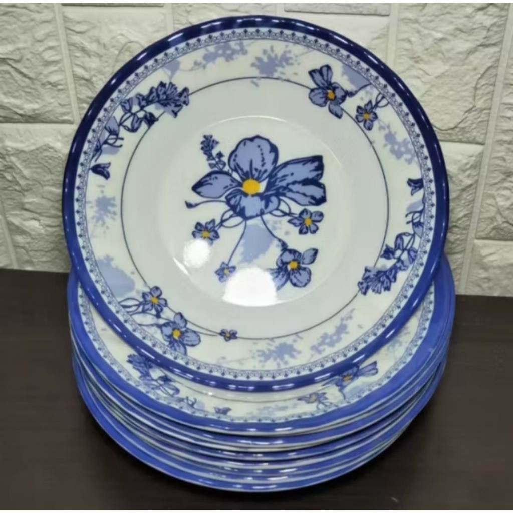 Piring melamin 9 inch Bunga/ Piring makan melamin bunga/ Piring melamin 9 inch motif bunga