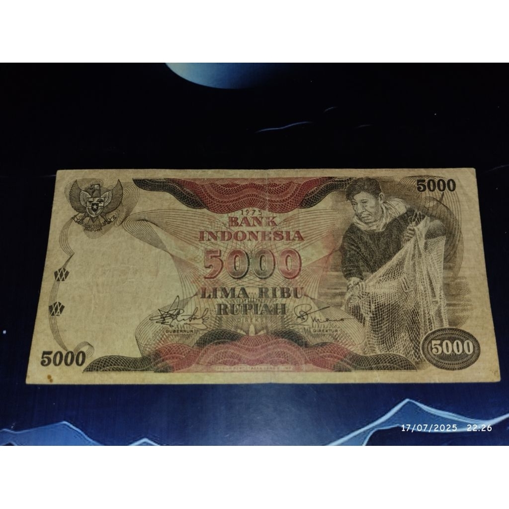 uang kuno 5000 penjala th 70 an
