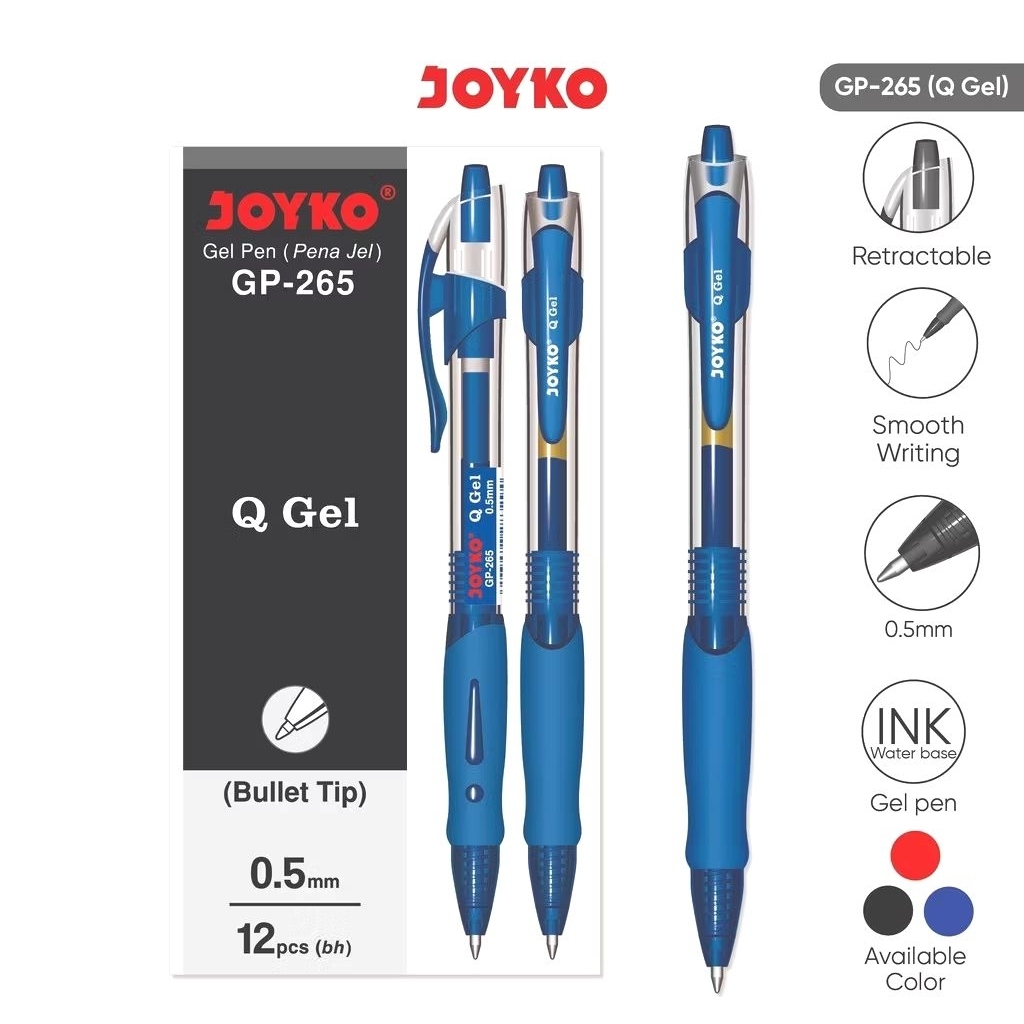 

(12 pcs) pulpen joyko Q3 Gel GP-265NT