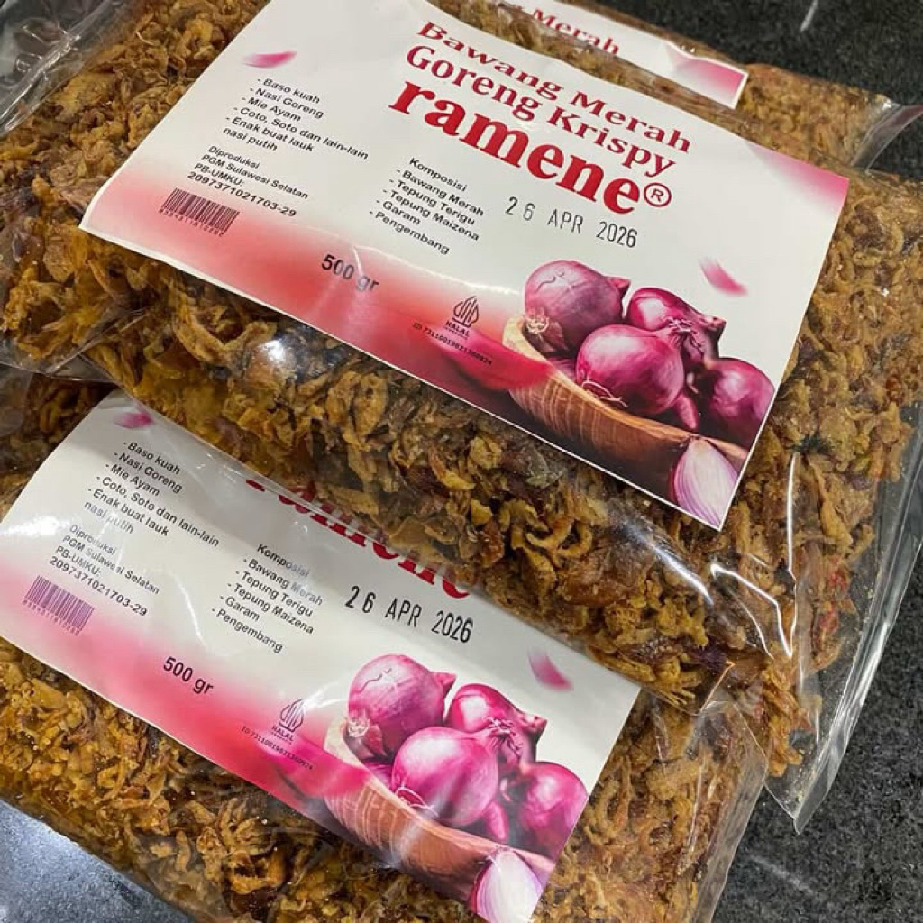 

Bawang Goreng Kriuk Ramene Serbaguna 500gr