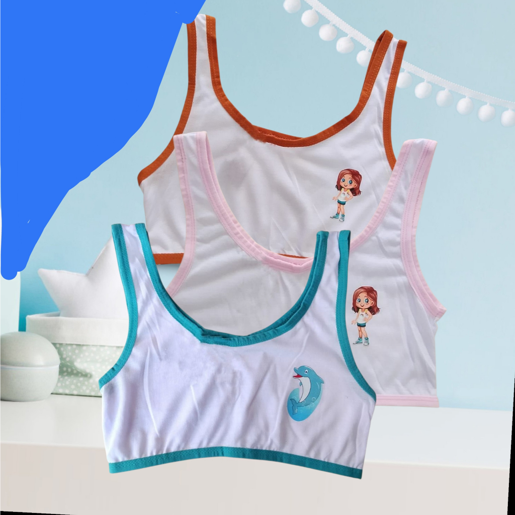 COD PROMO 6 PCS MINISET ANAK MOTIF POLOS REMAJA SD/SMP Bra Miniset Remaja// Miniset Anak Perempuan