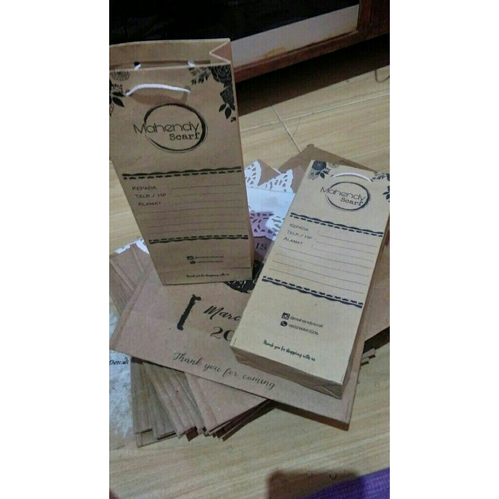 

Paper bag tempat souvenir sendok/sedotan CUSTOM ukuran 7*4*20