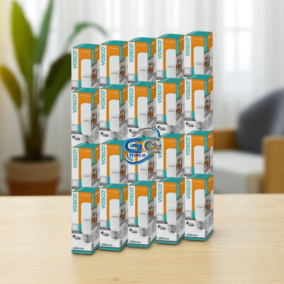 Paket 20 Pcs VOSCO Lampu LED Stick Platinum 9 Watt / Isi 20 Pcs Lampu Vosco Stick 9W - Cahaya Putih