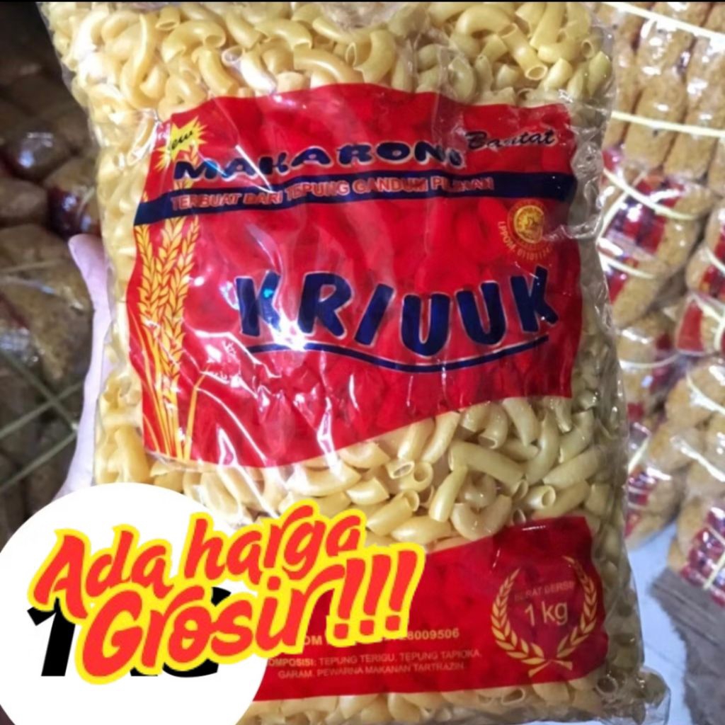 

MAKARONI BANTET MURAH / MAKRONI MURAH / MAKARONI MENTAH / MAKRONI BANTAT KUNING KRIUK 1 KG