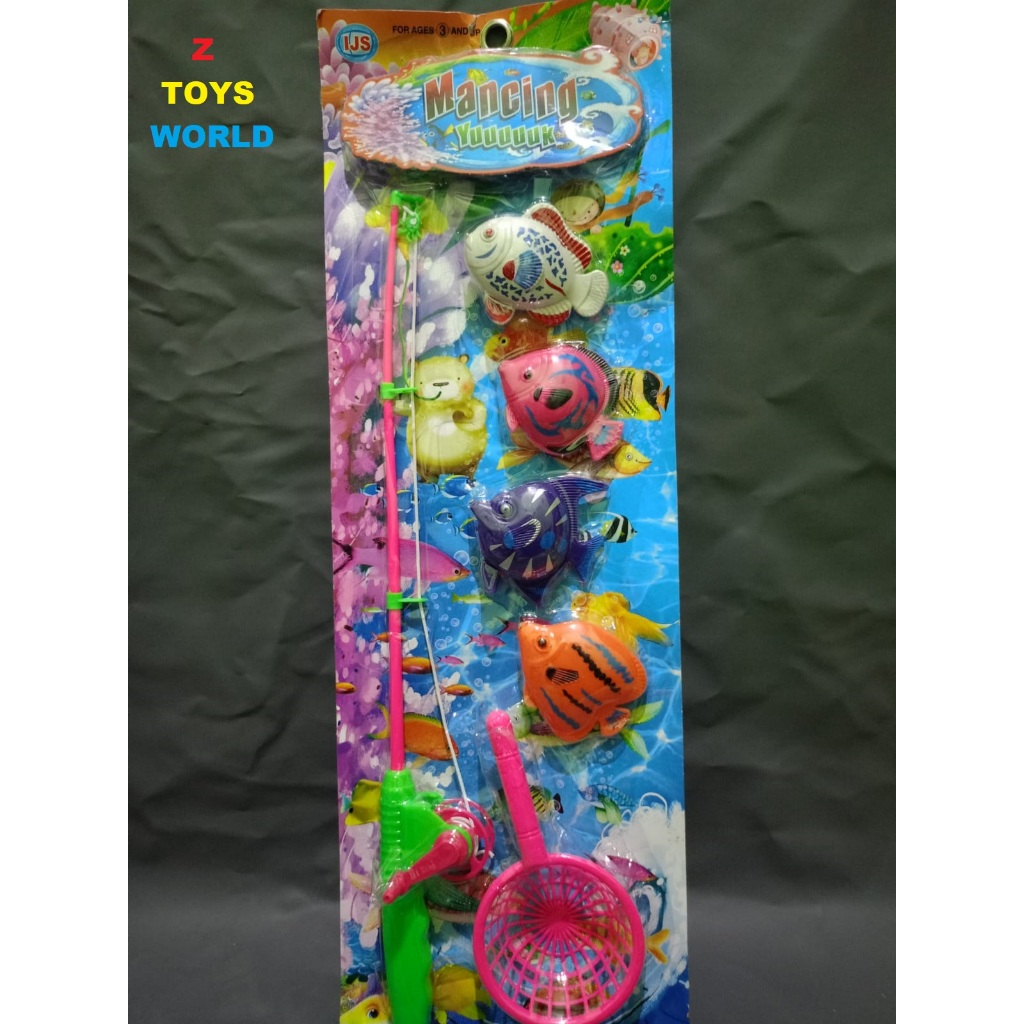 Mainan Anak Mancing Yukkk Set Isi 4 Ikan / Pancingan Mainan Anak