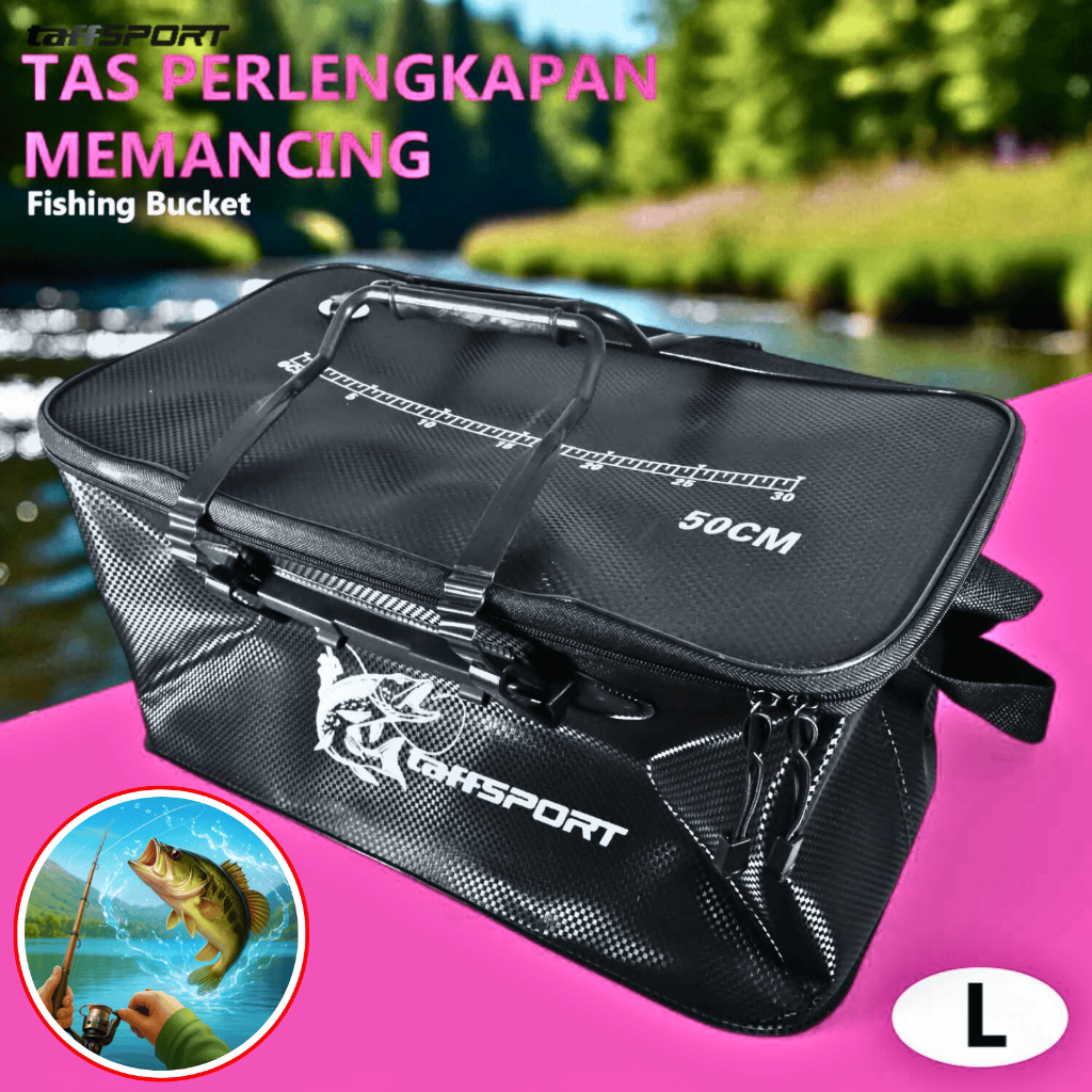 PUCUK TaffSPORT Tas Tempat Perlengkapan Memancing joran ikan cumi udang ember bisa dilipat - INU121