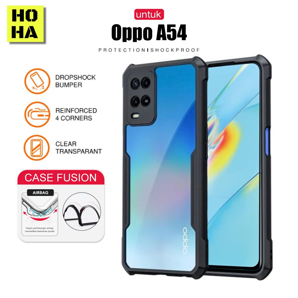 Case Oppo A54 Case Fusion Shockproof Armor Slim Transparan