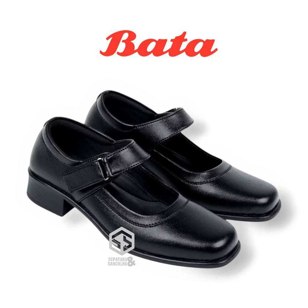Terbaru Bata - Sepatu Wanita Paskibraka Original Sepatu Pantofel Bata Sekolah Kerja Hitam Wanita