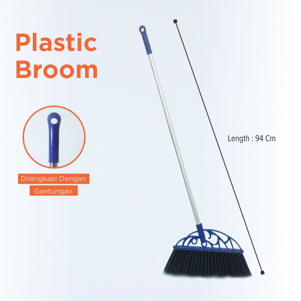Sapu Nylon Panjang Sapu Lantai Teras Gagang Panjang