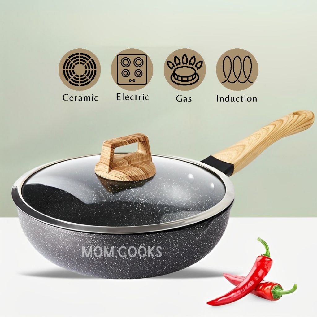 M305 WAJAN PANCI DEEP FRYER TUTUP KACA ANTI LENGKET WAJAN PENGGORENGAN BESAR