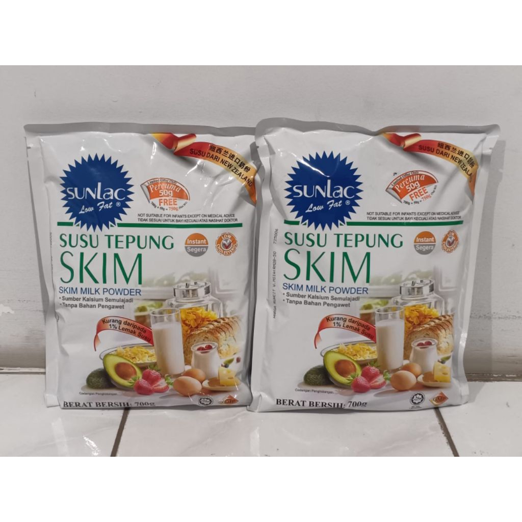 

SUNLAC LOW FAT Susu Tepung SKIM / SKIM MILK POWDER / Sumber Kalsium Semulajadi Asli Malay