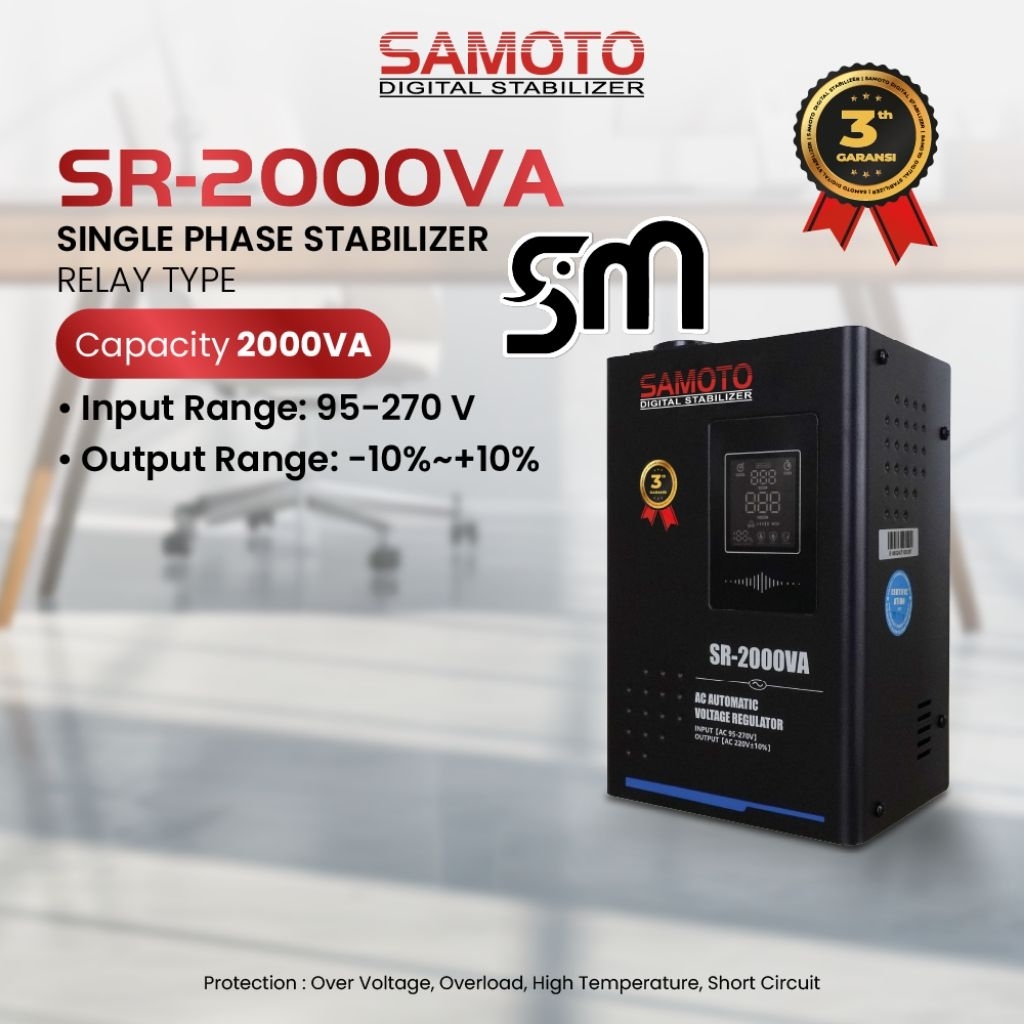 Stabilizer Samoto SR-2000VA Digital AVR Relay Controlled Series SR2000VA