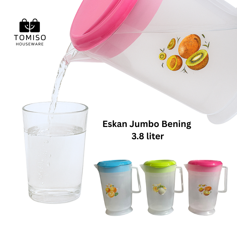 TEKO AIR JUMBO BENING LEZUS 3.4 LITER | Eskan Plastik Transparan 3.4 LITER Water Jug Pitcher Plastik