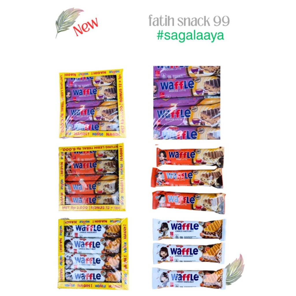 

TANGO WAFFLE BOX ISI 12 SCH X 25G SNACK WAFER CREAM RASA MOCHA LATTE, CHOCO HAZELNUT, AREN LATTE