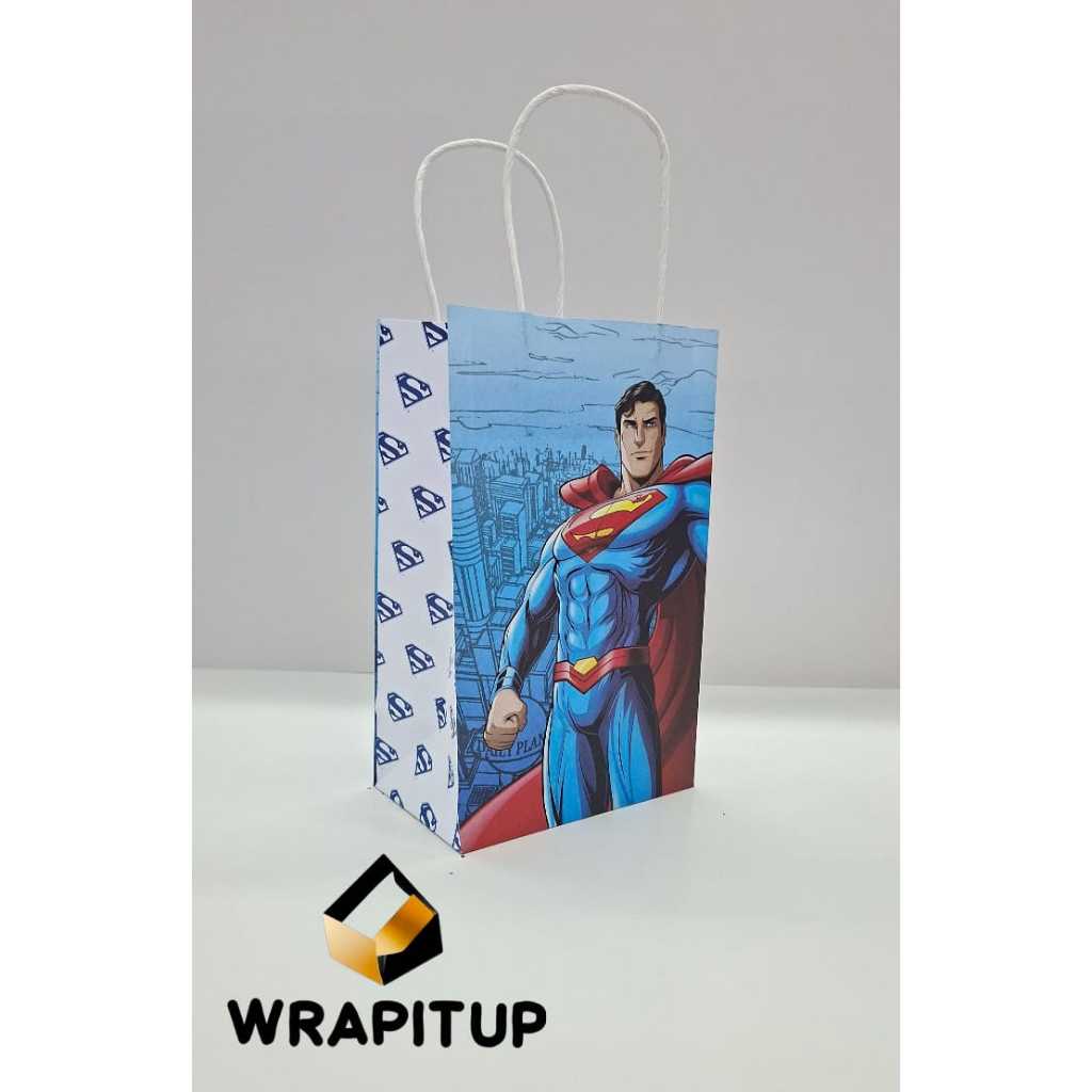 

Paper Bag Kraft karakter Superman/Paper Bag/Souvenir Paper Bag/Tas Ulang Tahun Anak