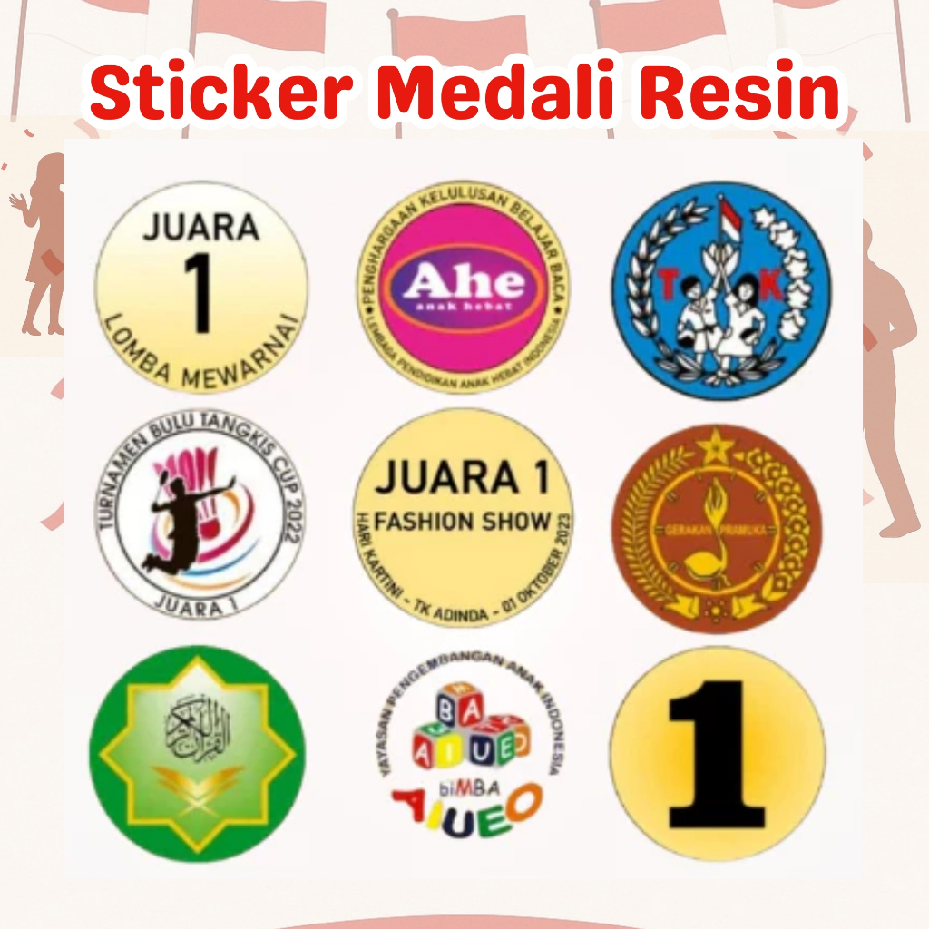 

Stiker Glossy Medali Resin Custom Berkualitas