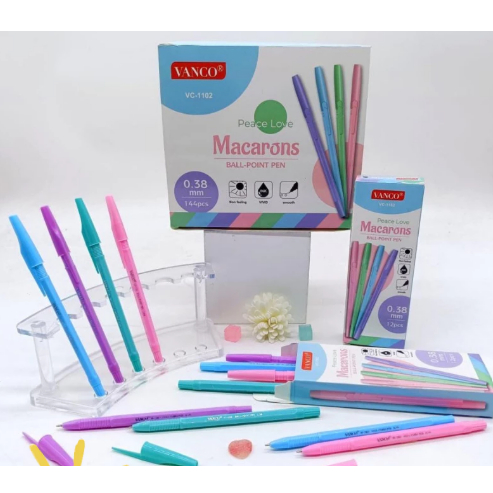 

[ PAK ] Pulpen VANCO Macarons VC-1102 / Pen Vanco Warna Pastel / Bolpen Vanco Murah Pastel 0.38mm