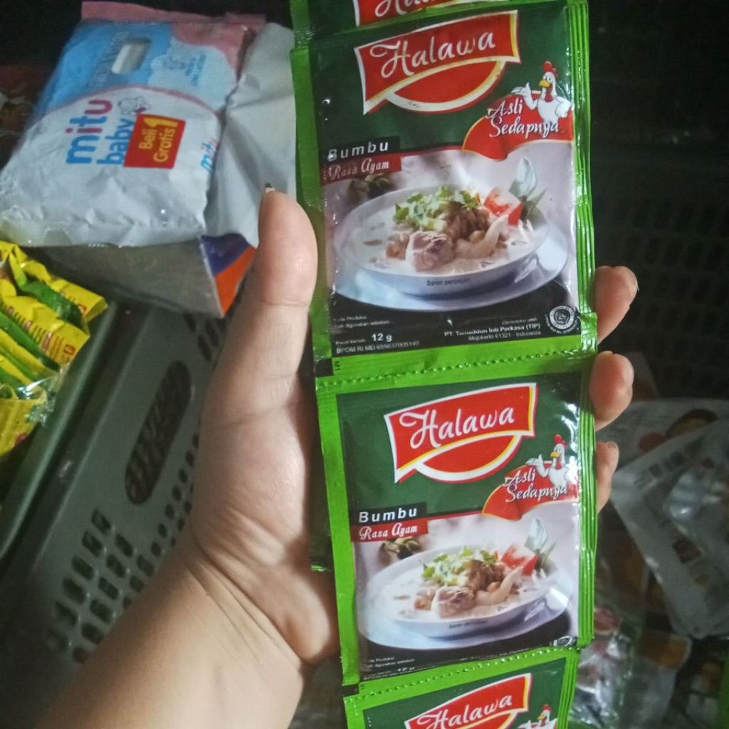 

Halawa bumbu rasa ayam renceng isi 12pcs