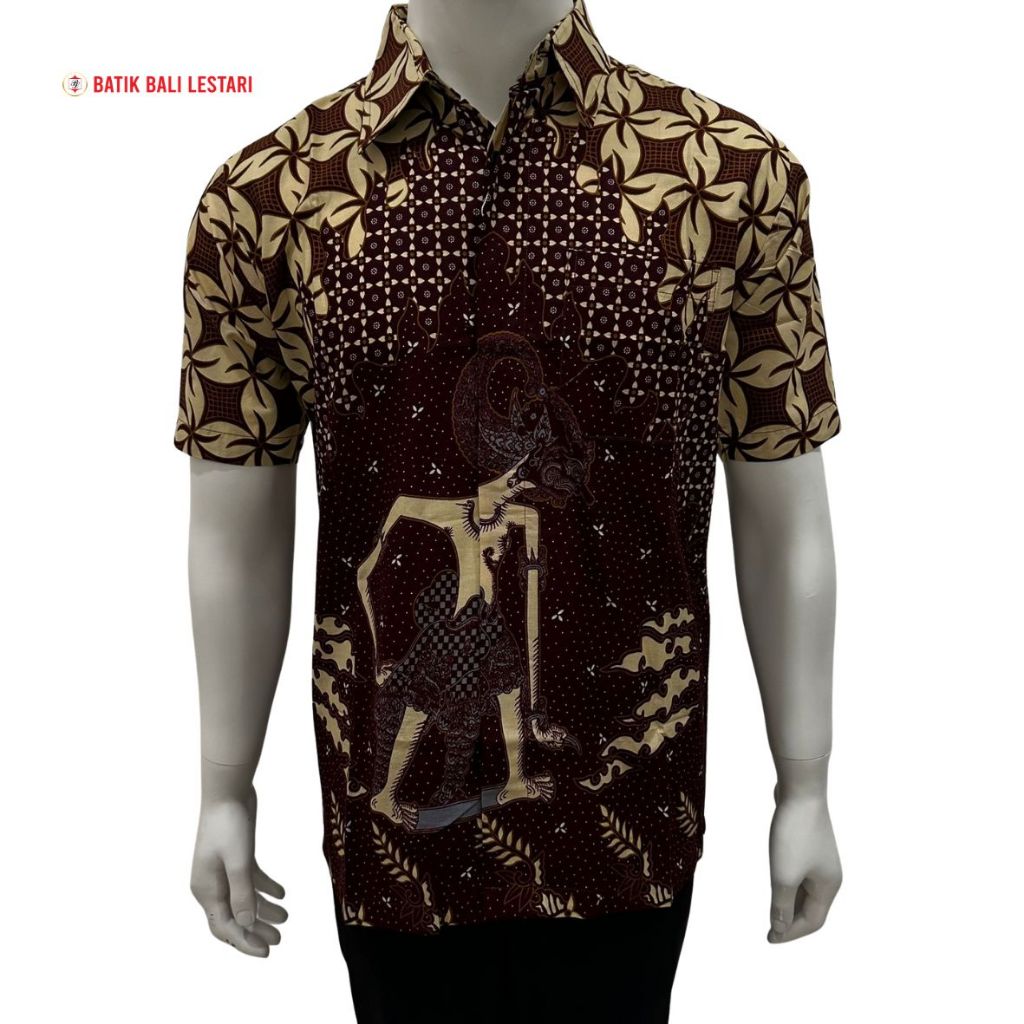Batik Bali Lestari Kemeja batik motif wayang Lengan Pendek (MWU)