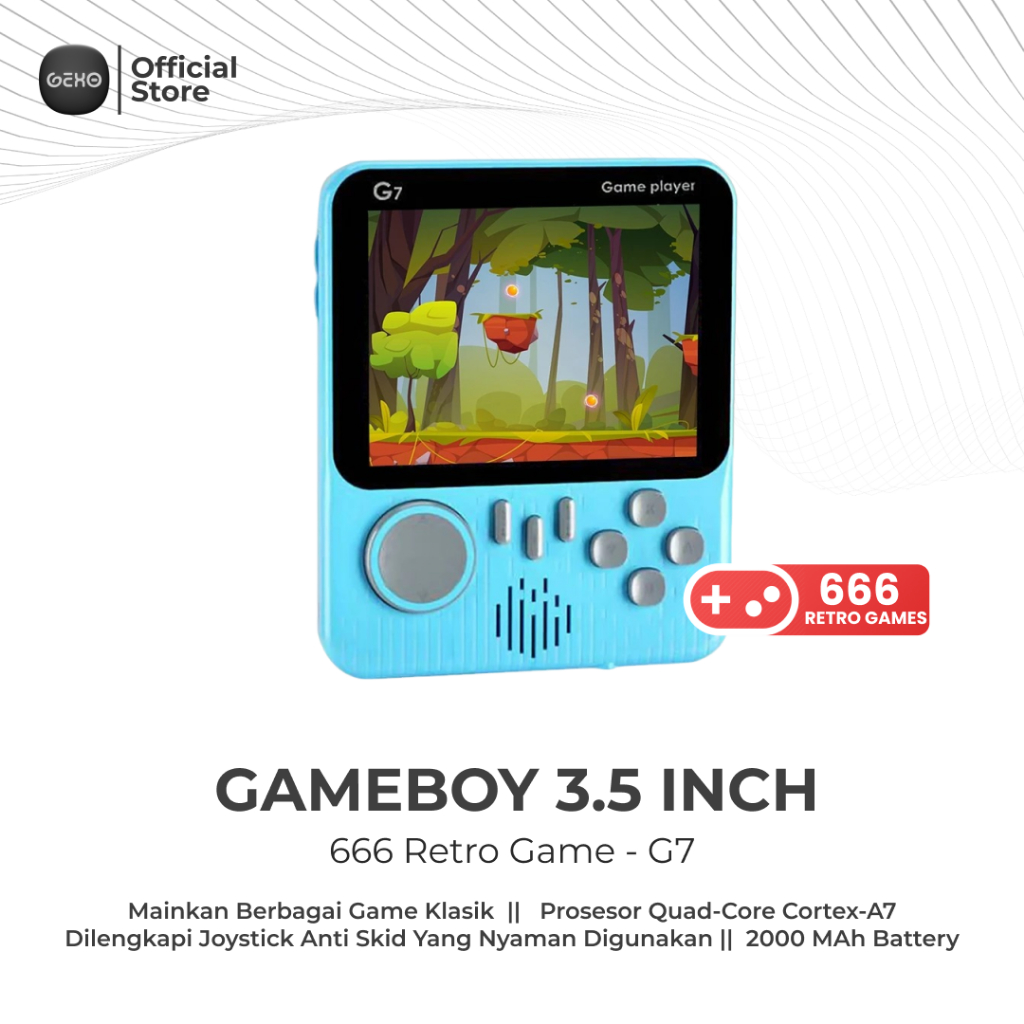 Gexo Handheld Game Console Gameboy Game anak  3.5 Inch 666 Retro Game - G7