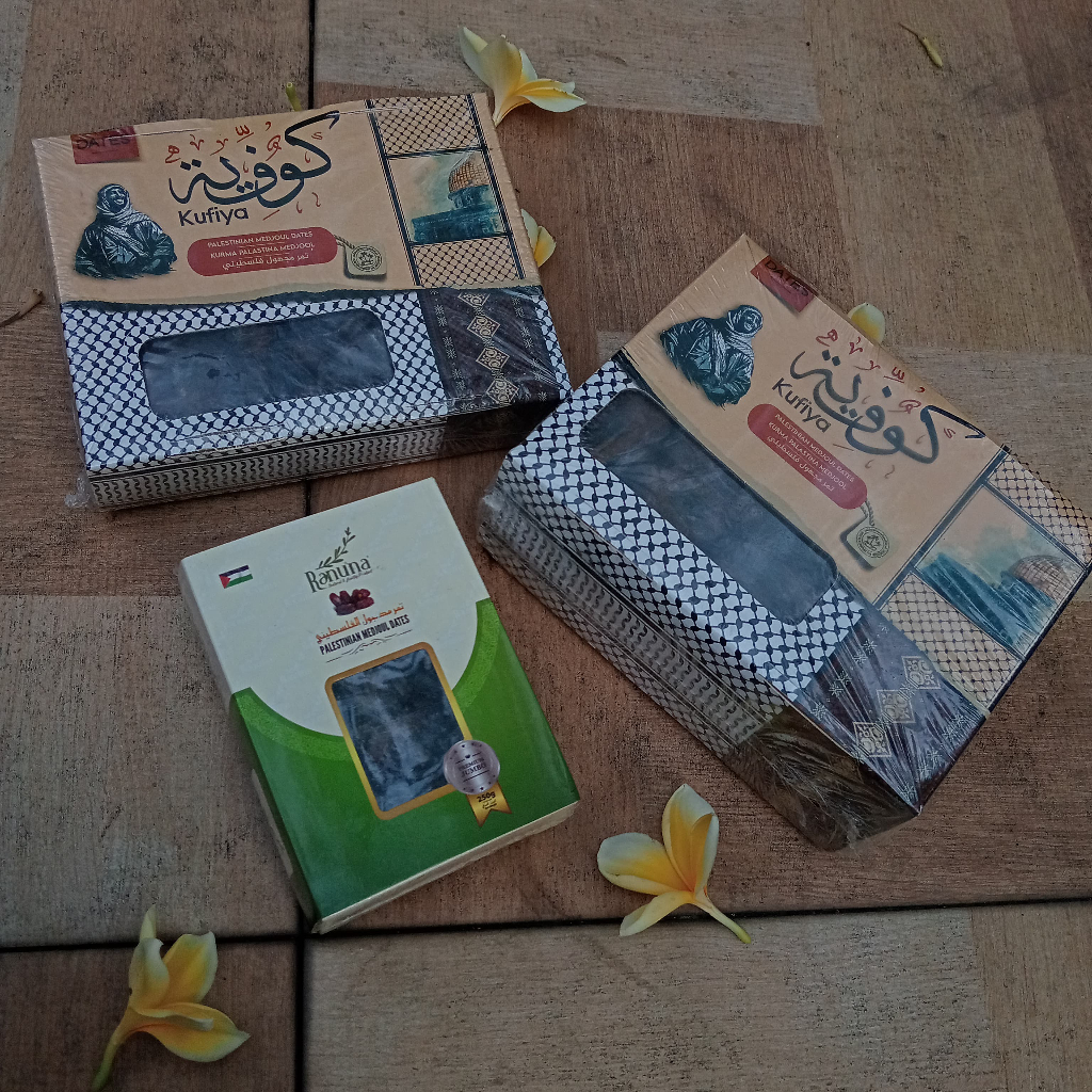 

Kurma Palestina Kurma Medjoul Jumbo Grade A Ranuna dan Kufiya DIY